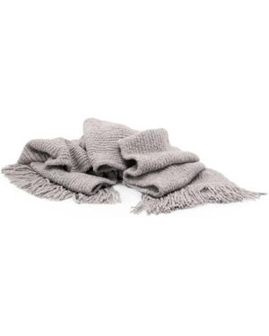 Alanui Fringed Chunky-Knit Scarf - White