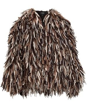 Giambattista Valli Rovings-Fringe Coat - Brown
