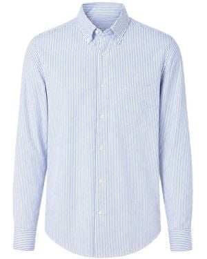 Hartford Striped Seersucker Shirt - Blue