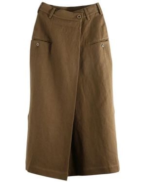 Uma Wang Wrap Midi Skirt - Natural