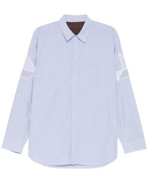 CROQUIS Sailboat-Appliqué Striped Shirt - White
