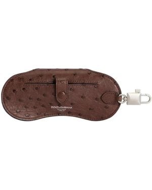 Dolce & Gabbana Brillenetui Aus Straußenleder - Braun