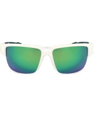 adidas Logo-Print Rectangle-Frame Sunglasses - Green
