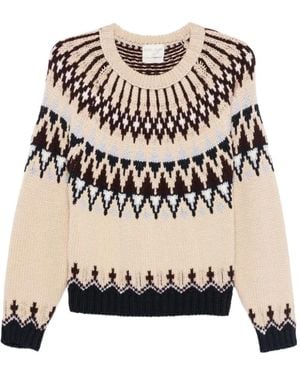 forte_forte Fair Isle Intarsia-Knit Sweater - Natural