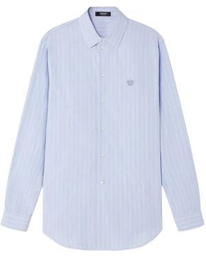 Versace Medusa-Embroidered Shirt - Blue