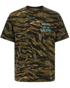 GALLERY DEPT. Logo-Print Tiger-Camo T-Shirt - Green