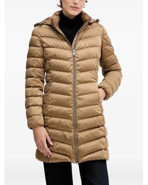 Geox Zosma Hooded Quilted Coat - Natural