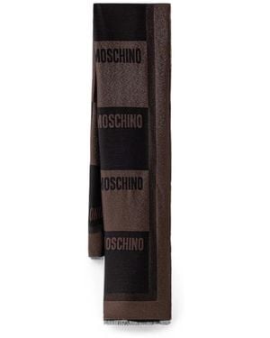 Moschino Logo-Intarsia Metallic-Effect Scarf - Black