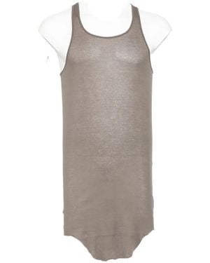 Rick Owens Ribbed-Knit Curved-Hem Vest - Grey