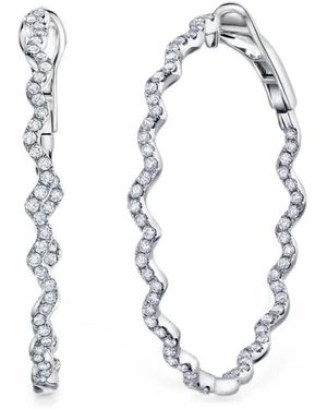 Graziela Rio Diamond Hoop Earrings - White