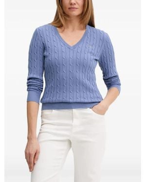 GANT V-neck cable sweater - Azul
