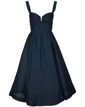 Zimmermann Rebellion Sweetheart-Neck Midi Dress - Blue