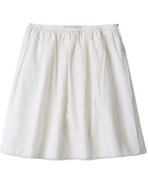 Miu Miu Falda midi con logo estampado - Blanco