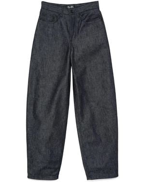 Mugler Jeans A Gamba Ampia Con Lacci - Blu