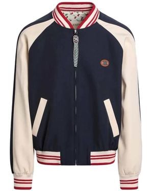 Valentino Garavani Embroidered Bomber Jacket - Blue