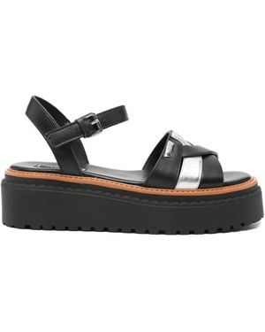 Liu Jo Sandales À Plaque Logo - Black