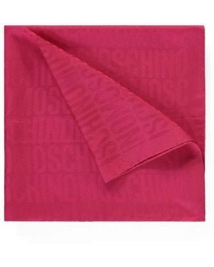 Moschino Logo-Jacquard Silk Scarf - Pink