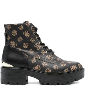 Guess 50Mm Lace-Up Ankle Boots - Black