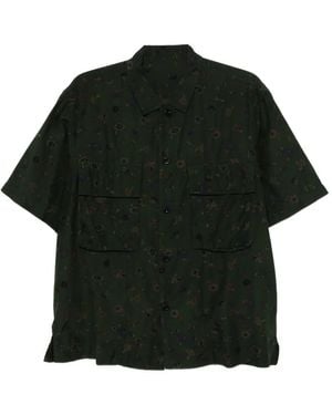 Sacai Floral-Print Shirt - Black
