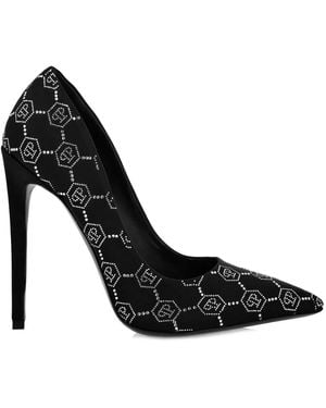 Philipp Plein 120Mm Decollete Court Shoes - Black