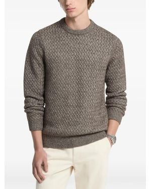 Michael Kors Crosshatch Cotton Blend Sweater - Grey