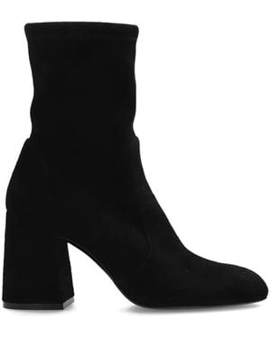 Stuart Weitzman Leather Ankle Boots - Black
