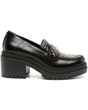 MICHAEL Michael Kors Rocco Astor Stud-Embellished Leather Loafers - Black
