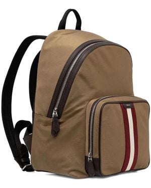 Bally Stripe Detail Backpack - Brown