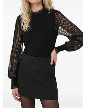Morgan Blouse Met Ruches - Zwart