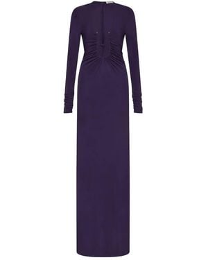 Christopher Esber Arced Palm Long-Sleeves Maxi Dress - Purple