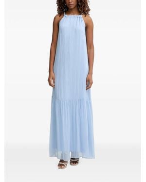 Haveone Tiered Halterneck Maxi Dress - Blue