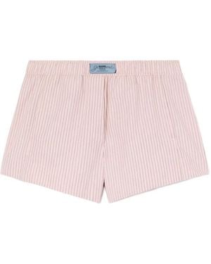Ganni Striped Shorts - Pink