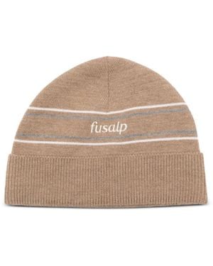 Fusalp Retro Logo-Embroidered Beanie Hat - Natural