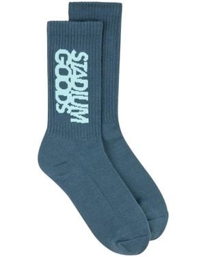 Stadium Goods Logo 'River' Crew Socks - Blue
