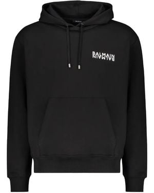 Balmain Logo Hoodie - Black