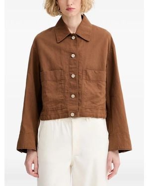 Marc O' Polo Cropped Button-Down Jacket - Brown