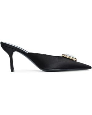 retroféte 75mm Francesca Crystal-embellished Mules - ブラック