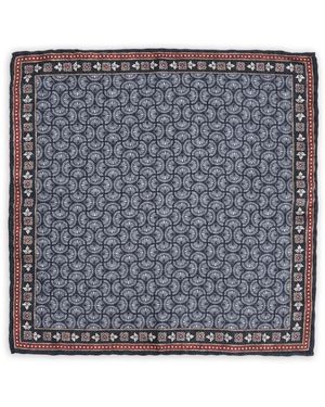 Al Duca d'Aosta Geometric-Print Silk Pocket Square - Grey