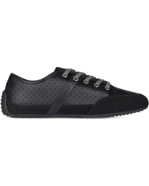 Givenchy Perforated-Leather Suede Sneakers - Black