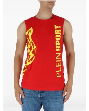 Philipp Plein Logo-Print Tank Top - Red
