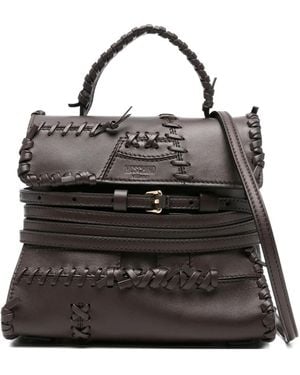 Moschino Tie Me Braided Leather Tote Bag - ブラック