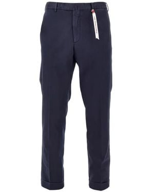 Santaniello Cuffed-Hem Straight-Leg Chinos - Blue