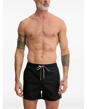 KARL LAGERFELD Logo-Print Drawstring Swim Shorts - Black