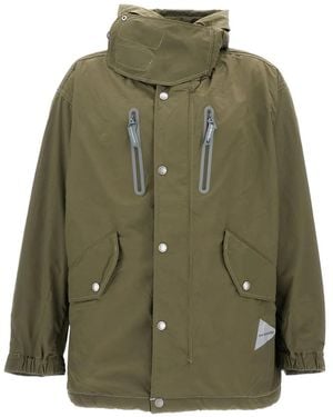 and wander Reflective Hooded Jacket - Green