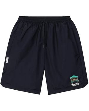 Homies Marbella Racing Logo-Detail Shorts - Blue