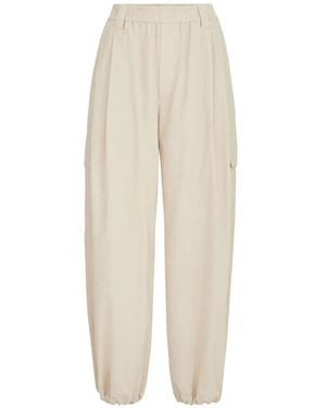 Brunello Cucinelli Techno Cotton And Cashmere Corduroy Baggy Cargo Pants - White