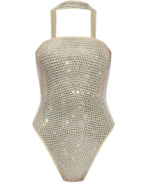 Oséree Costume Intero Con Strass - Bianco
