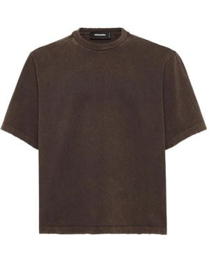DSquared² Raw Edge T-Shirt - Brown