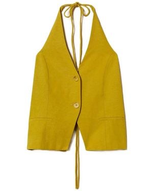 Twinset Halterneck Waistcoat - Yellow