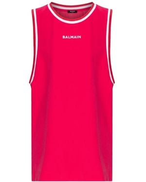Balmain Striped-Trim Mini Dress - Pink